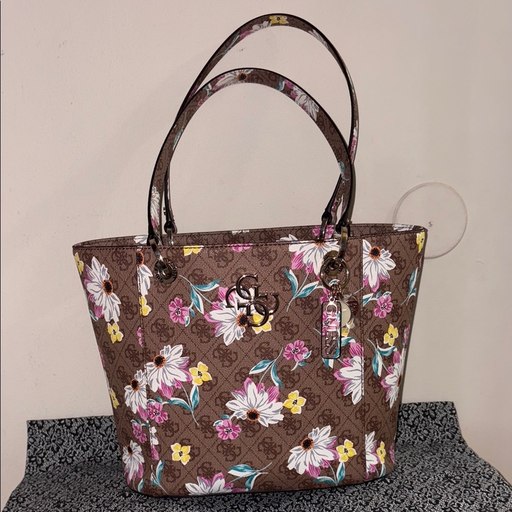 Floral Brown Tote Bag